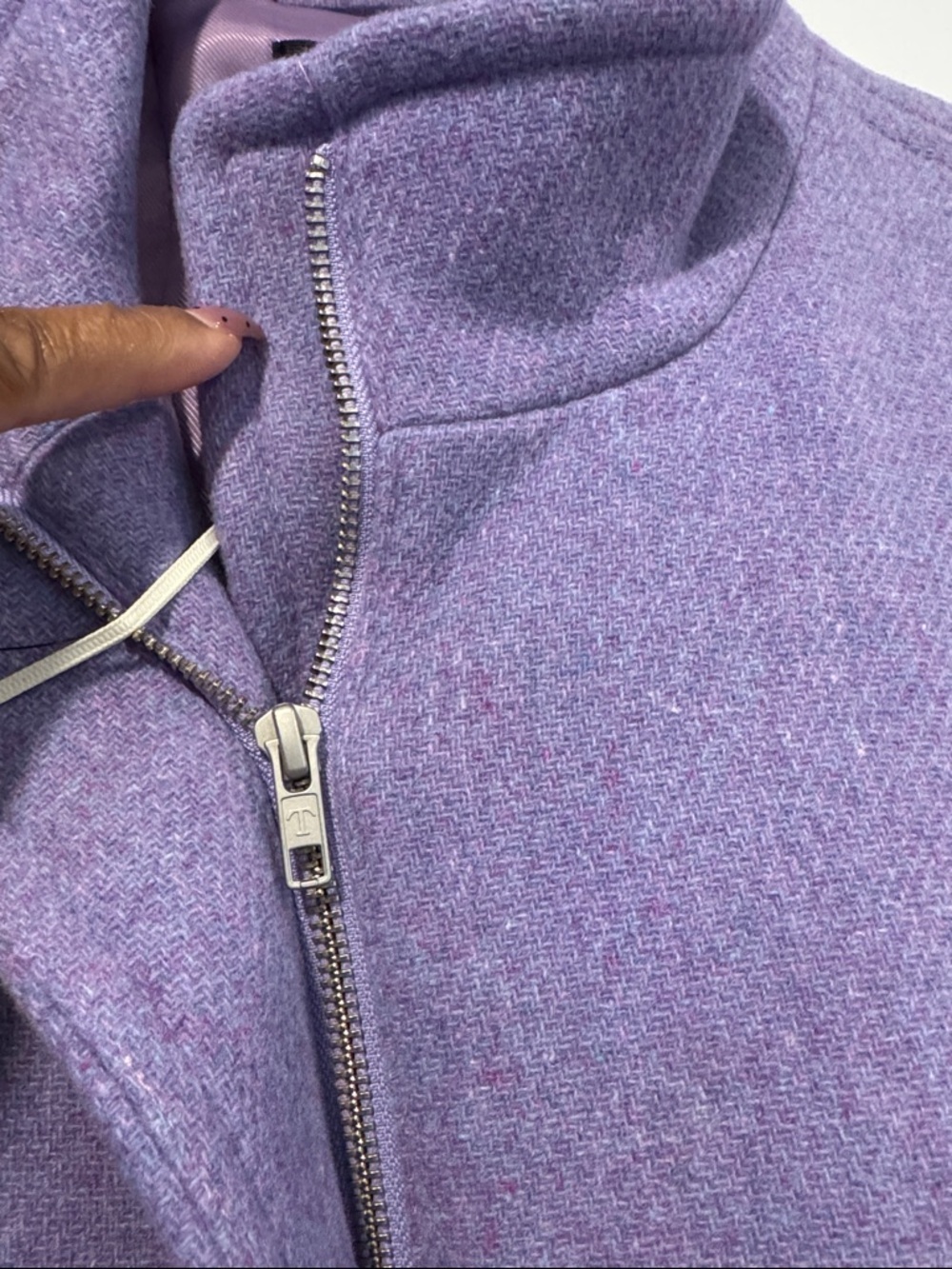 NWT Talbots Lavender Wool Blend Stand Collar Pea Coat Size 12 -RETAIL $300 - Picture 7 of 10